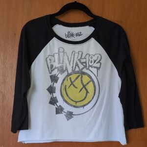 Blink 182 Smiley Face Baseball Tee. Woman's Size M/L